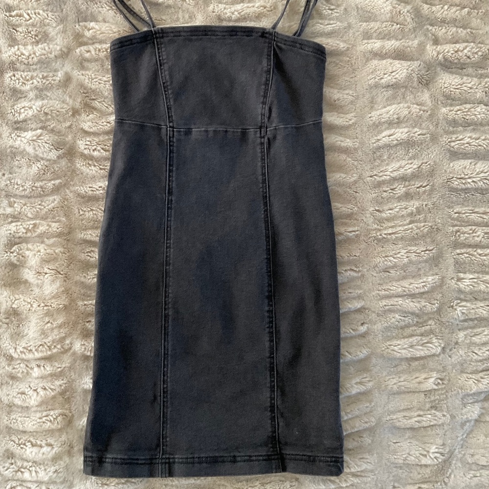 Forever21 Black Denim Strappy Dress